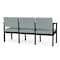Lesro Lenox Steel 3 Seater with Center Arms, Ash (Blue) Seat, Ash Back, 64.5 W 24.5 L 32 H LS3103 - alternate 2